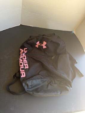 Under Armour Black and Pink Logo Backpack